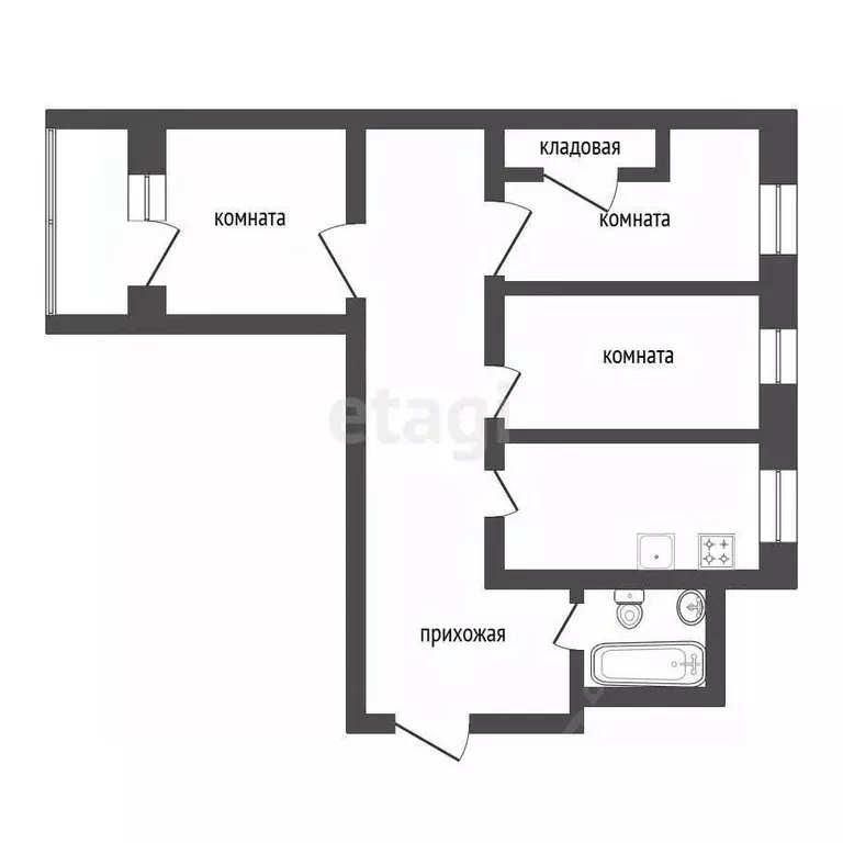 3-к кв. Красноярский край, Сосновоборск ул. Энтузиастов, 10 (74.0 м) - Фото 1