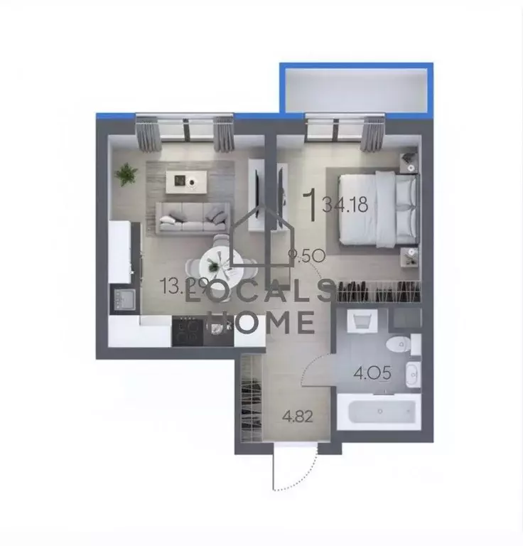 1-к кв. Рязанская область, Рязанский муниципальный округ, с. Дядьково ... - Фото 1