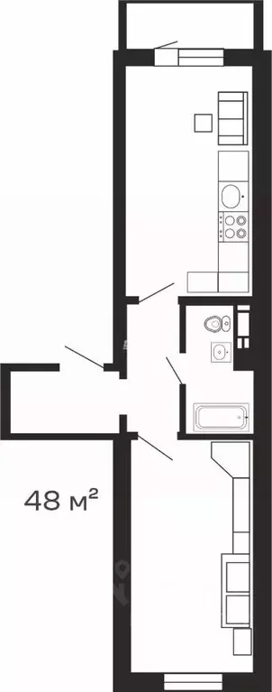 1-к кв. Челябинская область, Челябинск ул. Наркома Малышева, 3 (45.1 ... - Фото 2