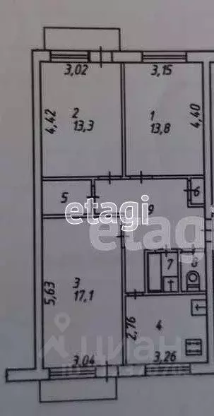 3-к кв. Калужская область, Калуга ул. Кубяка, 9к4 (69.2 м) - Фото 0