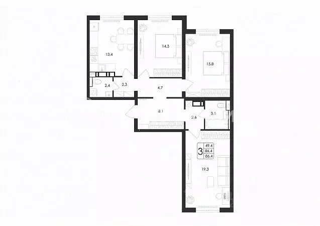 3-к кв. Воронежская область, Воронеж ул. Загоровского, 5/3 (86.4 м) - Фото 0
