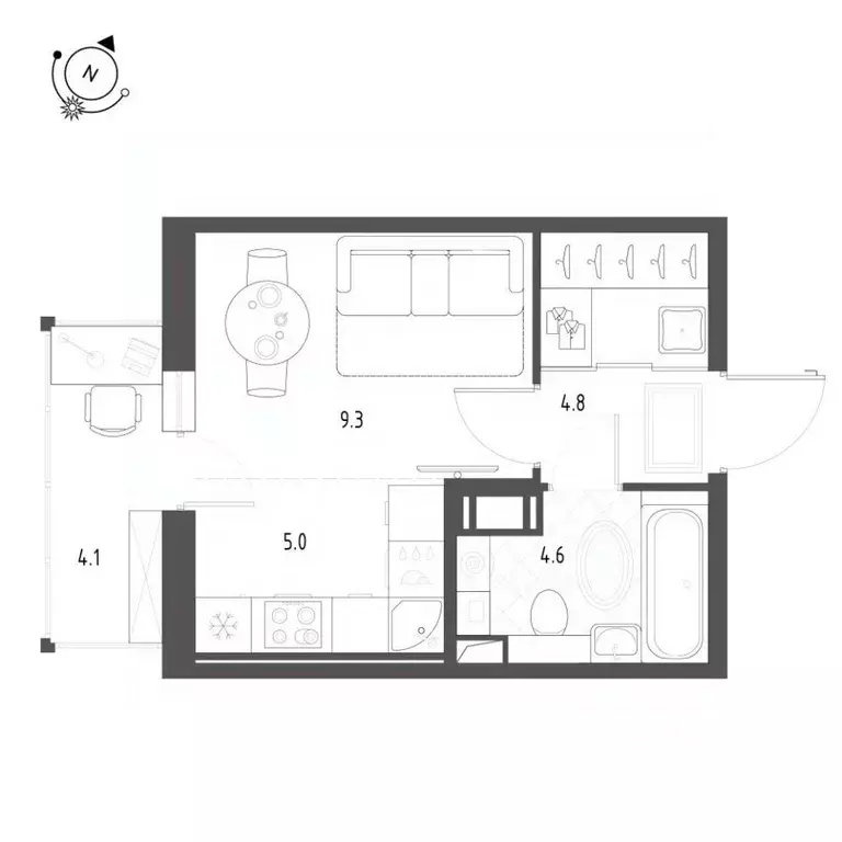 Студия Санкт-Петербург пос. Шушары, ул. Чудовская, 14к1 (25.2 м) - Фото 0