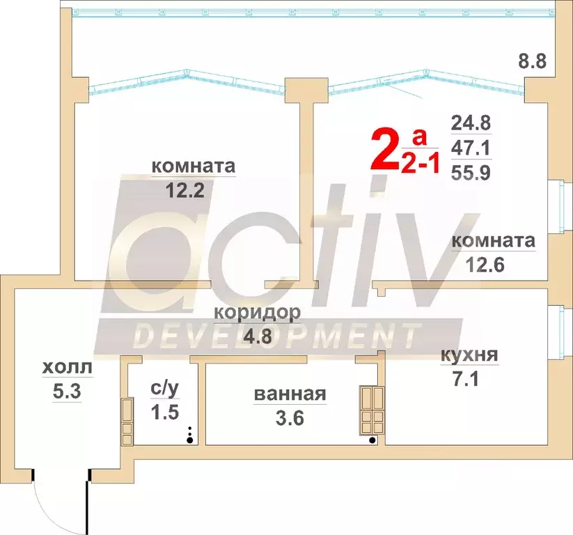 2-к кв. Свердловская область, Березовский  (47.1 м) - Фото 0