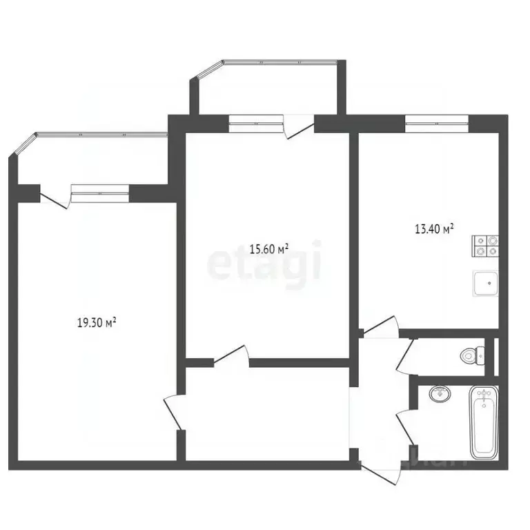 2-к кв. Тюменская область, Тюмень Одесская ул., 46 (66.3 м) - Фото 2