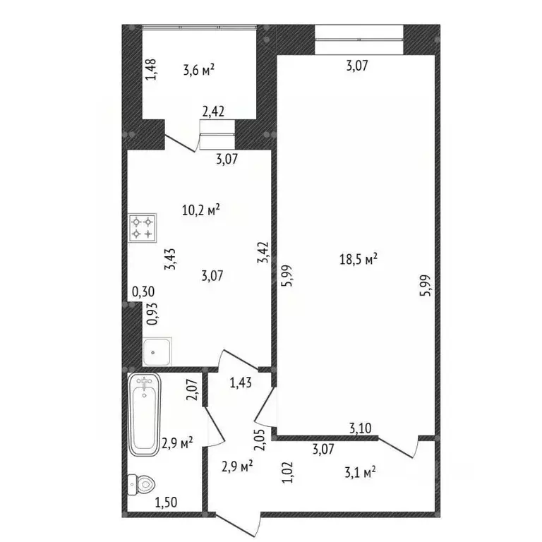 1-к кв. Башкортостан, Уфа Грозненская ул., 71/3 (37.3 м) - Фото 1