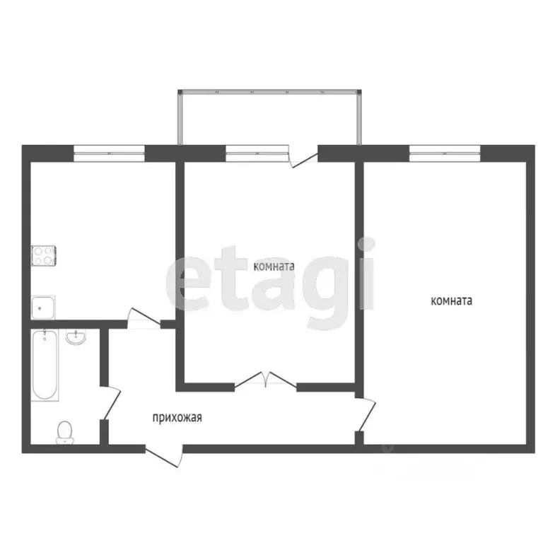 2-к кв. Ростовская область, Ростов-на-Дону ул. Текучева, 166 (60.0 м) - Фото 1