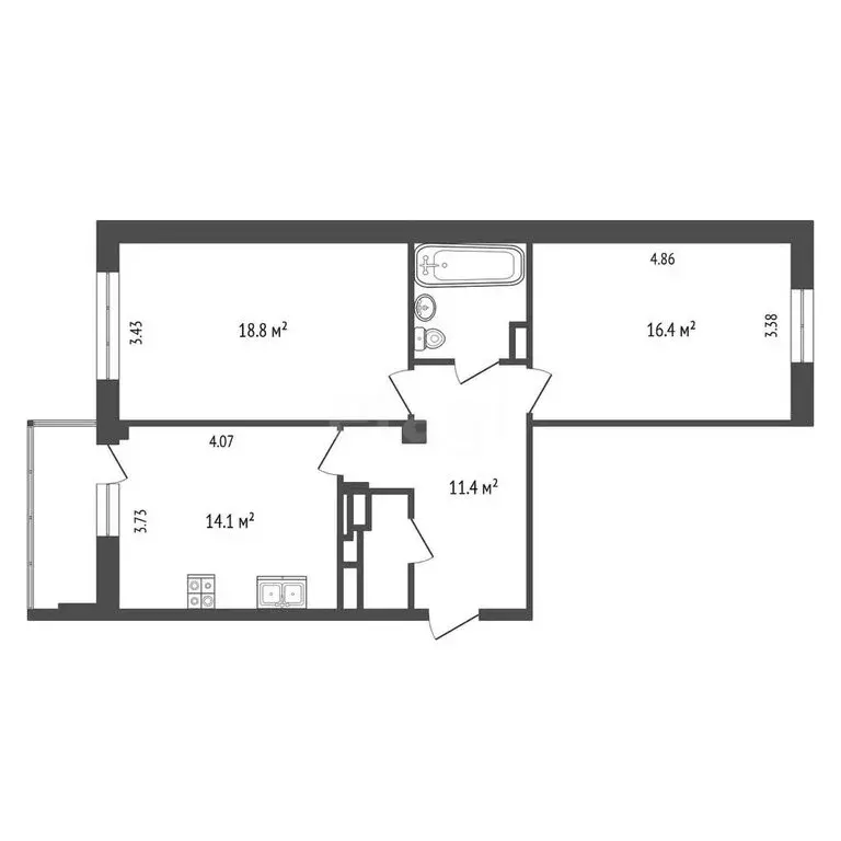 2-комнатная квартира: Ярославль, Чернопрудная улица, 17/1 (67.1 м) - Фото 0