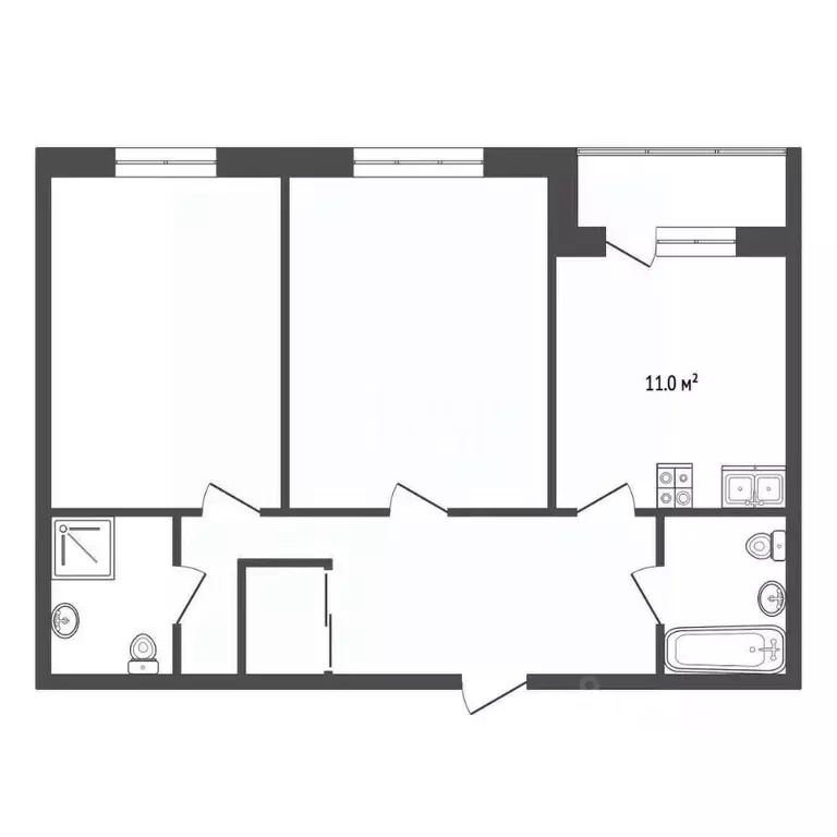 2-к кв. Ростовская область, Ростов-на-Дону ул. Нансена, 93с1 (58.0 м) - Фото 2