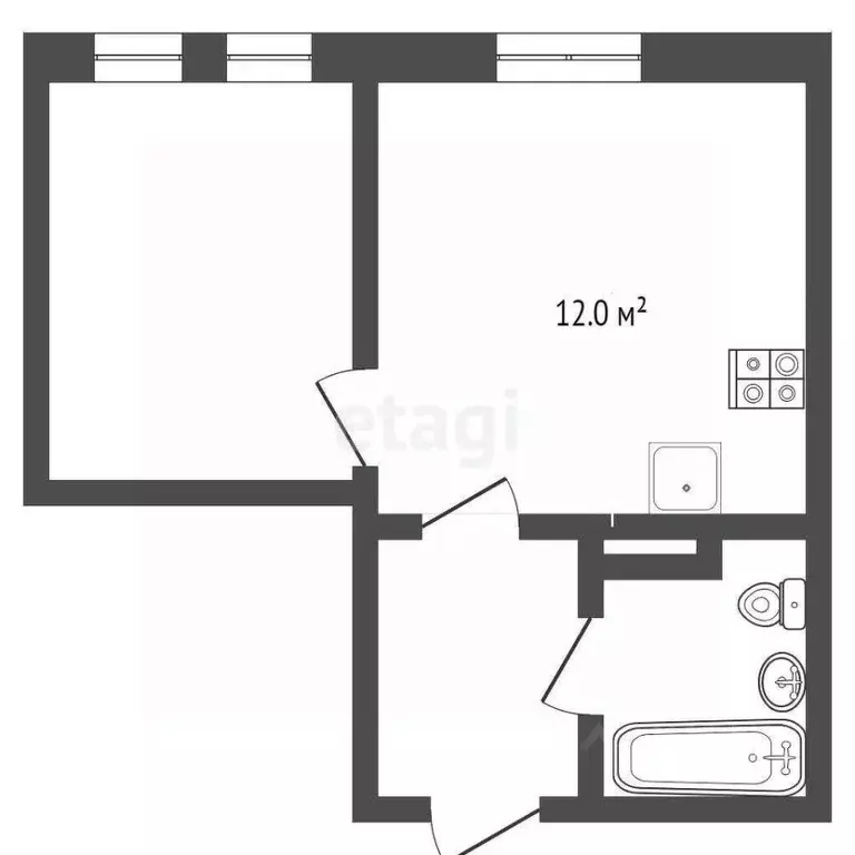 1-к кв. Тюменская область, Тюмень ул. Газовиков, 73к1 (33.6 м) - Фото 2
