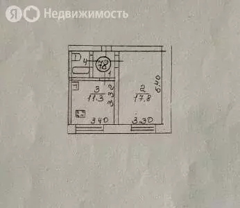 1-комнатная квартира: Дзержинск, улица Чапаева, 72 (35.8 м) - Фото 0