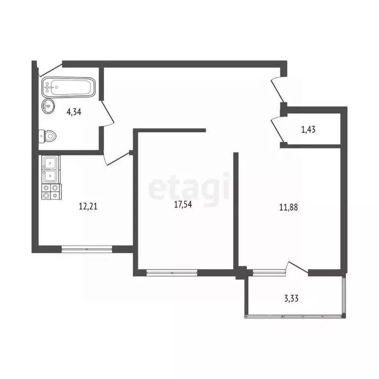 2-к кв. Хабаровский край, Хабаровск Совхозная ул., 35/1Б (60.3 м) - Фото 1