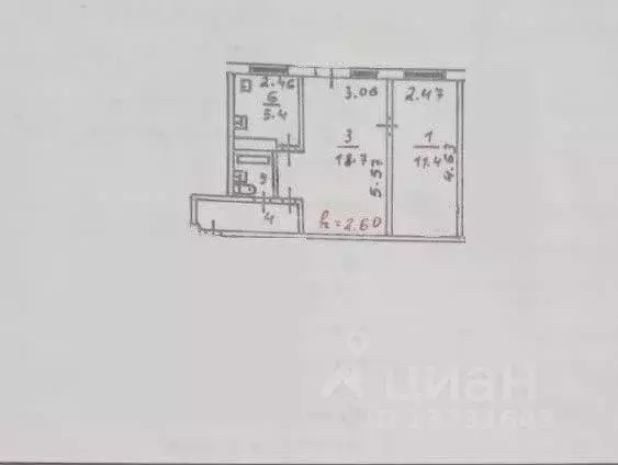 2-к кв. Псковская область, Псков ул. Яна Фабрициуса, 13 (45.7 м) - Фото 1