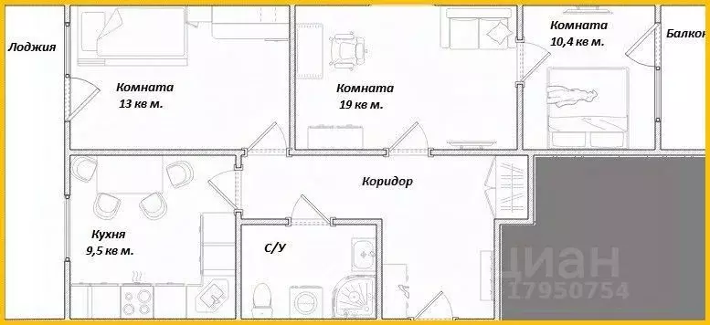 3-к кв. Москва Краснодарская ул., 33 (64.0 м) - Фото 1