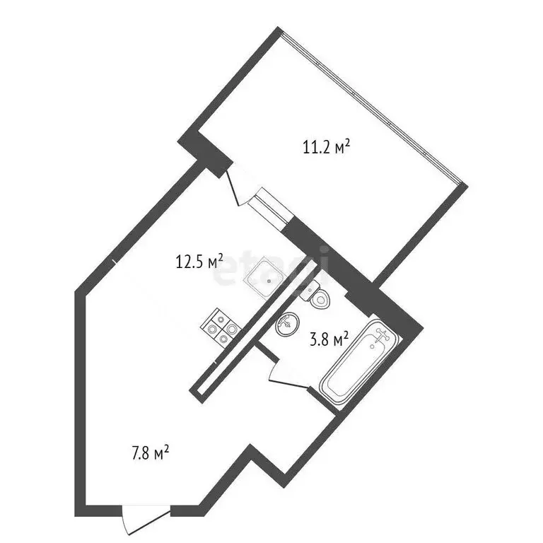 Квартира-студия: Тюмень, улица Чернышевского, 2Бк11 (36.3 м) - Фото 1