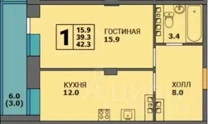 1-к кв. Пермский край, Пермь ул. Куфонина, 10Б (39.9 м) - Фото 2
