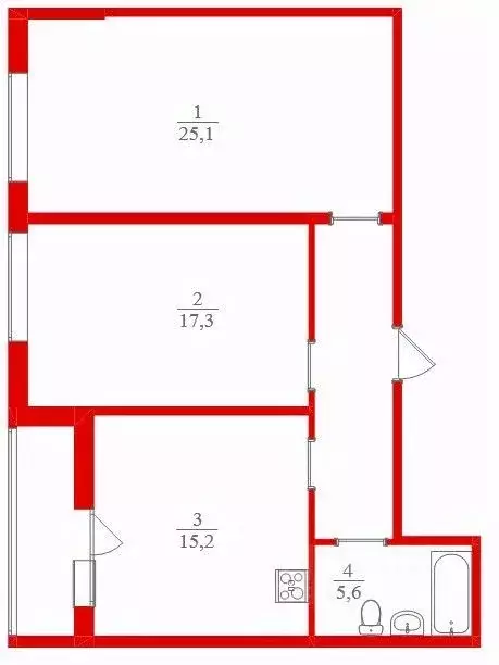2-к кв. Санкт-Петербург наб. Реки Смоленки, 3к2 (71.0 м) - Фото 2