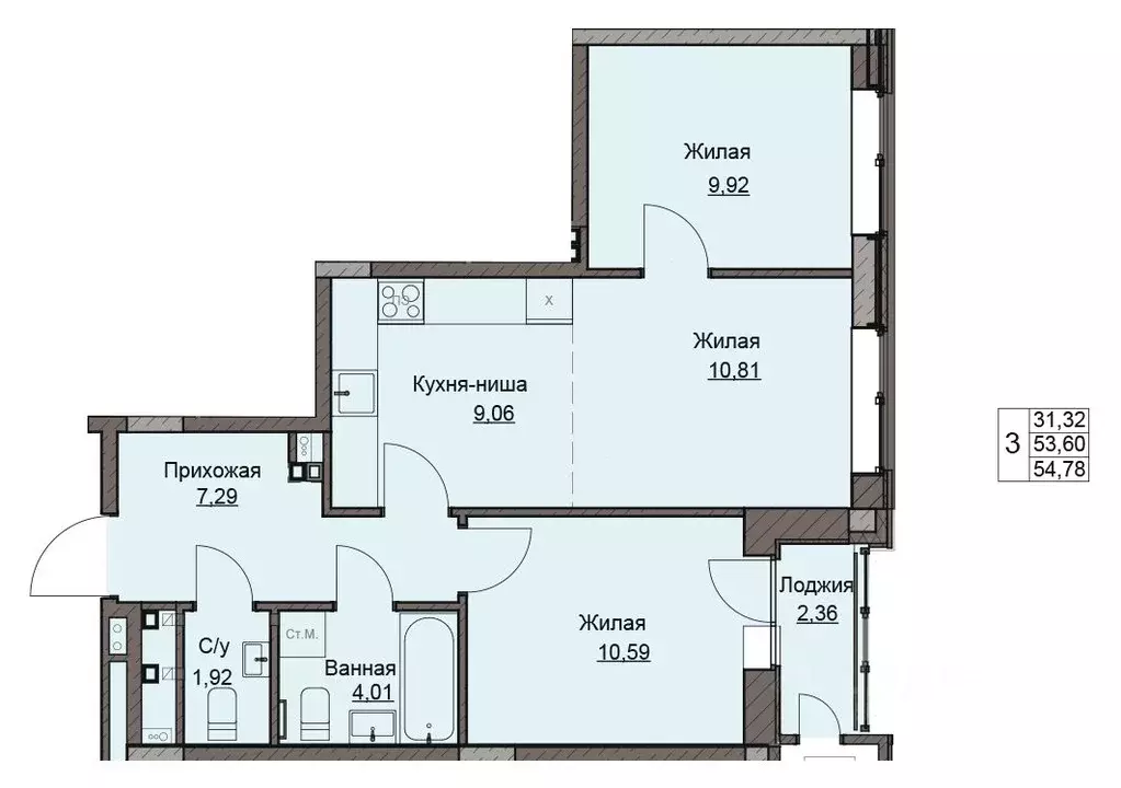 2-к кв. Удмуртия, Ижевск ул. Чехова, 46 (55.97 м) - Фото 0