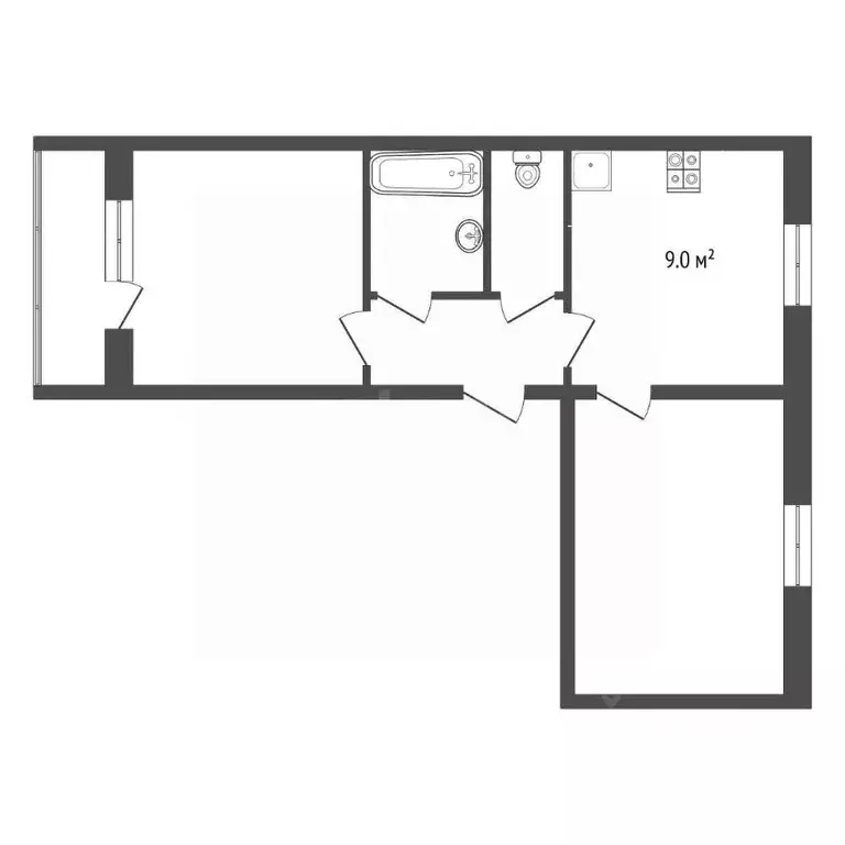 2-к кв. Тамбовская область, Тамбов ул. 60 лет Октября, 4 (45.0 м) - Фото 2
