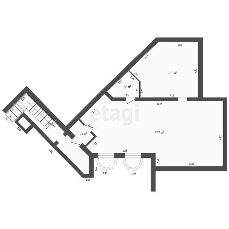 Помещение свободного назначения (114.9 м) - Фото 1