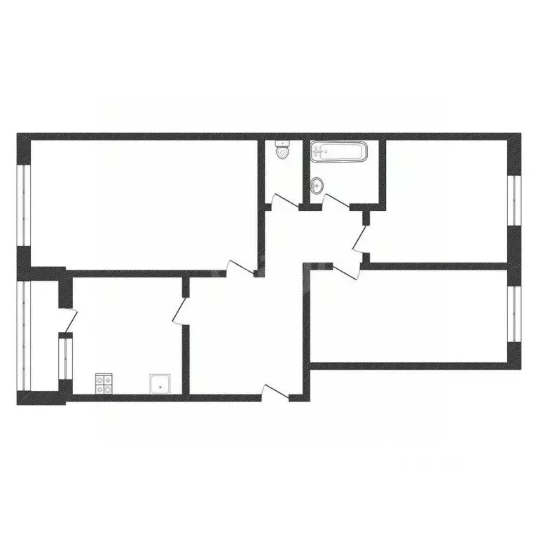 3-к кв. Ленинградская область, Кириши Молодежный бул., 5 (66.8 м) - Фото 0