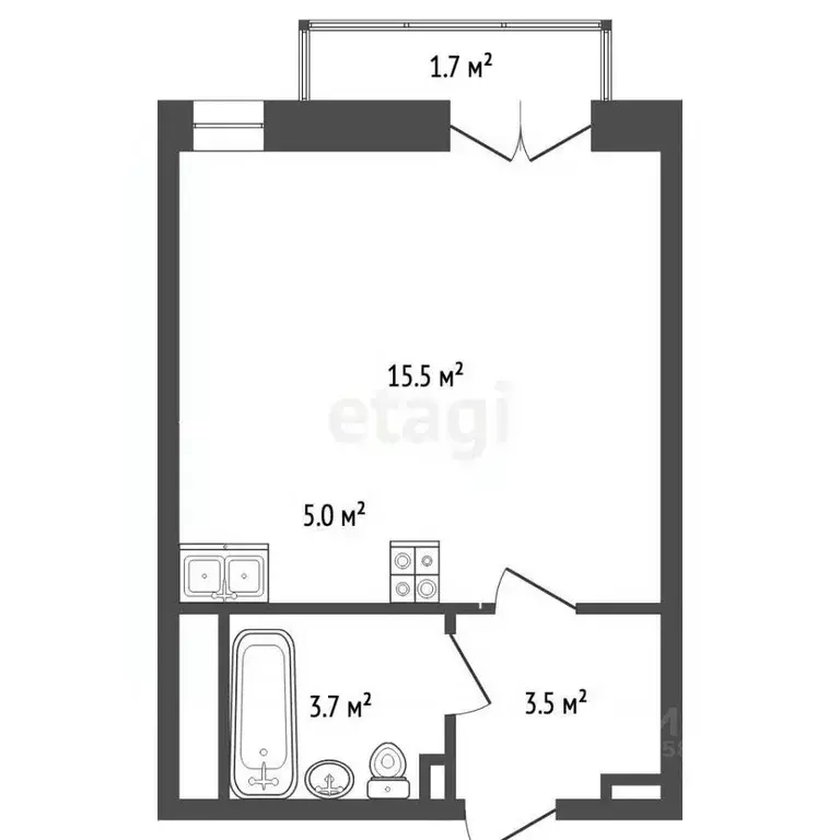 Студия Удмуртия, Ижевск Карлутский жилрайон, 3-й мкр, Скандинавия ... - Фото 2
