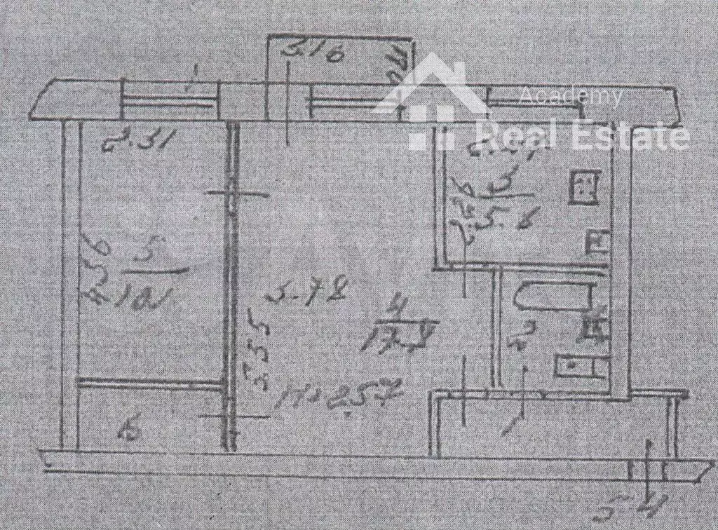 2-к. квартира, 43,6 м, 2/4 эт. - Фото 0