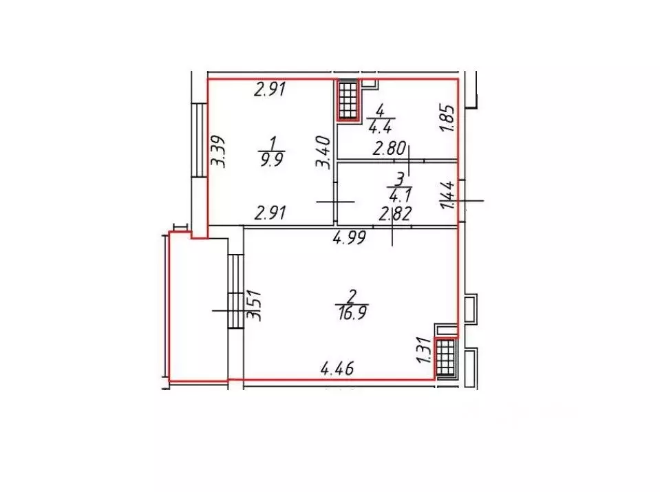 1-к кв. Санкт-Петербург ул. Верхне-Каменская, 3к1 (35.3 м) - Фото 2