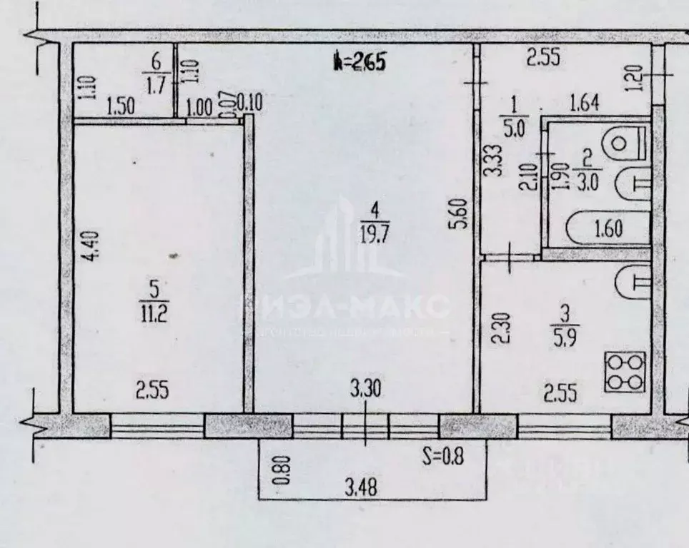 2-к кв. Брянская область, Брянск Дятьковская ул., 109/59 (46.5 м) - Фото 1