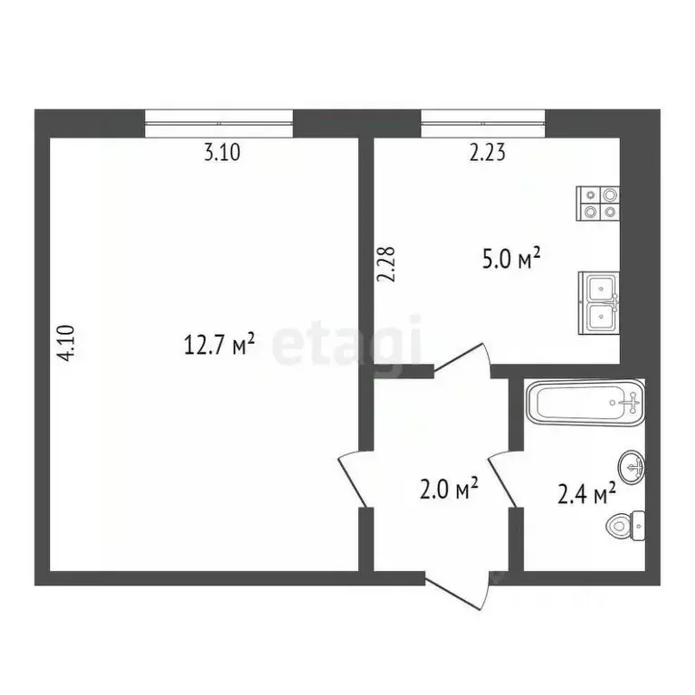 1-к кв. Ростовская область, Ростов-на-Дону ул. Миронова, 7/1 (22.0 м) - Фото 1