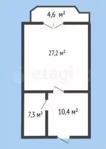 Апартаменты-студия, 49,5 м, 3/7 эт. - Фото 0