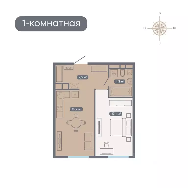 1-к кв. Нижегородская область, Нижний Новгород Квартет жилой комплекс ... - Фото 0