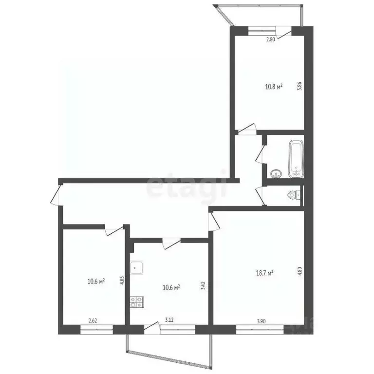 3-к кв. Ханты-Мансийский АО, Сургут бул. Свободы, 8 (70.9 м) - Фото 1