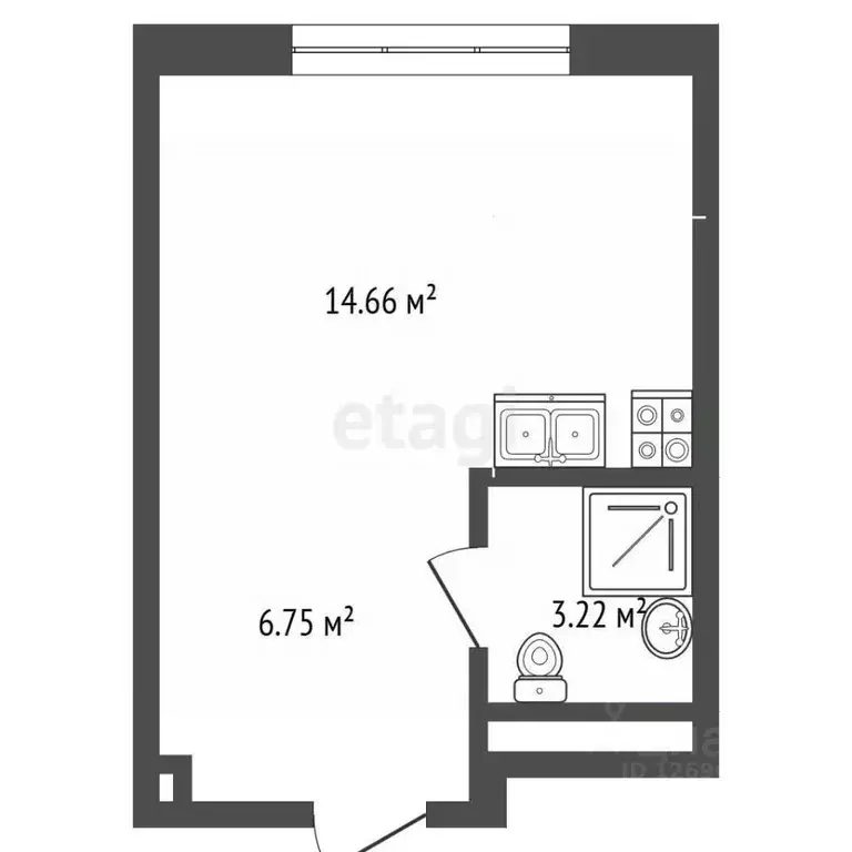 Студия Москва Шереметьевская ул., 21 (25.0 м) - Фото 2