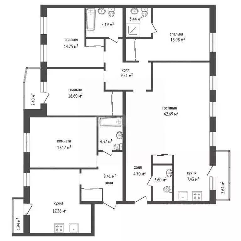 4-к кв. Красноярский край, Красноярск ул. Петра Ломако, 10 (126.9 м) - Фото 1
