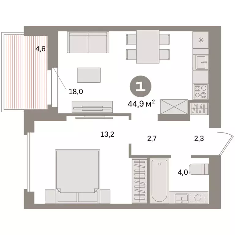 1-комнатная квартира: Екатеринбург, жилой район Сортировочный, ... - Фото 2