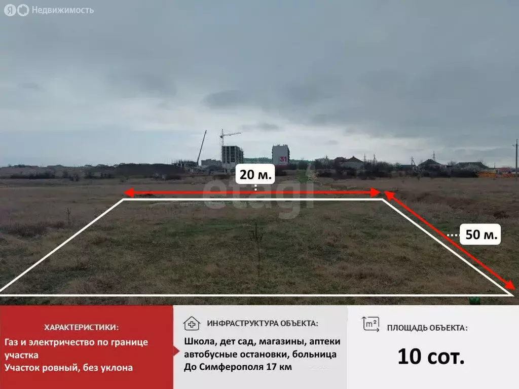 Участок в Симферопольский район, посёлок городского типа Гвардейское ... - Фото 0