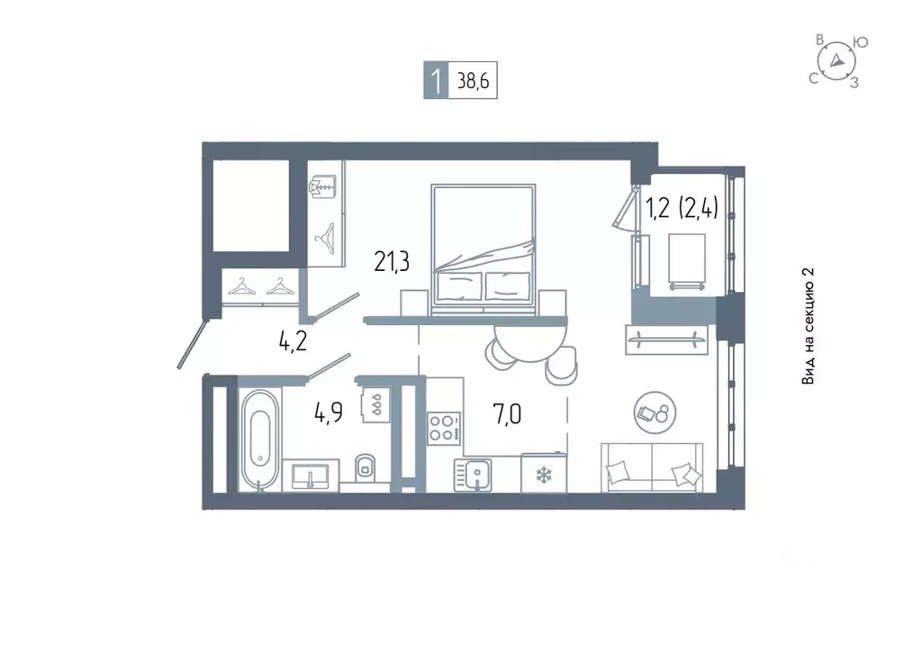 1-к кв. Башкортостан, Уфа Глумилино жилрайон, Аурум жилой комплекс ... - Фото 1