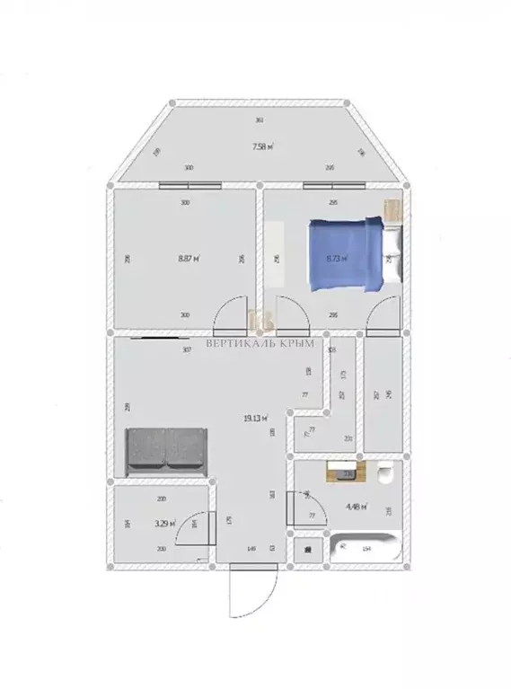 3-к кв. Крым, Ялта ул. Московская, 15к3 (55.0 м) - Фото 2