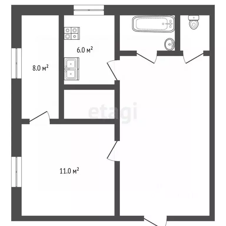 2-к кв. Вологодская область, Вологда Молочное пгт, ул. Емельянова, 8 ... - Фото 1