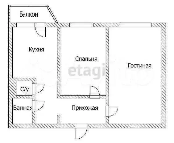 2-к. квартира, 52,4 м, 8/9 эт. - Фото 0