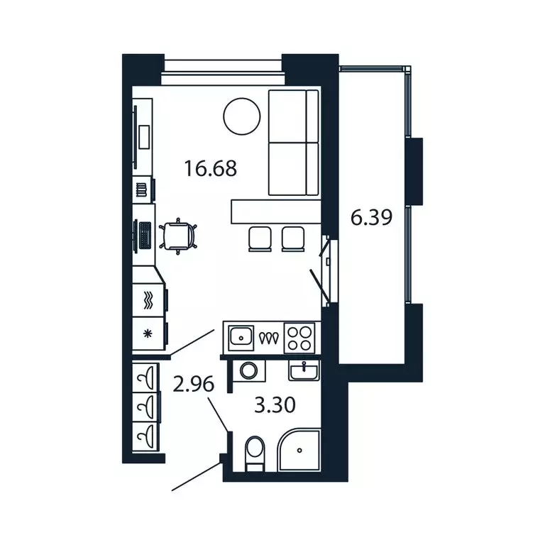Квартира-студия: городской посёлок Новоселье, Центральная улица, 30к2 ... - Фото 1