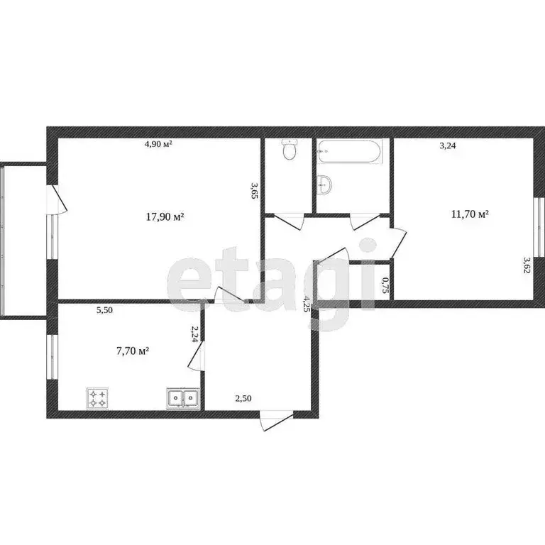 2-комнатная квартира: Вологда, улица Карла Маркса, 87 (52 м) - Фото 1