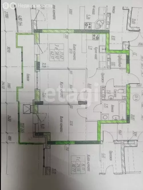 2-комнатная квартира: Пермь, Монастырская улица, 60 (57.7 м) - Фото 1