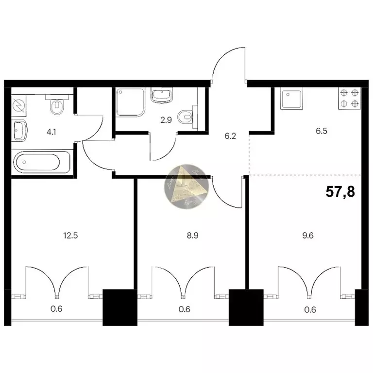 2-комнатная квартира: Санкт-Петербург, набережная Обводного канала, ... - Фото 1