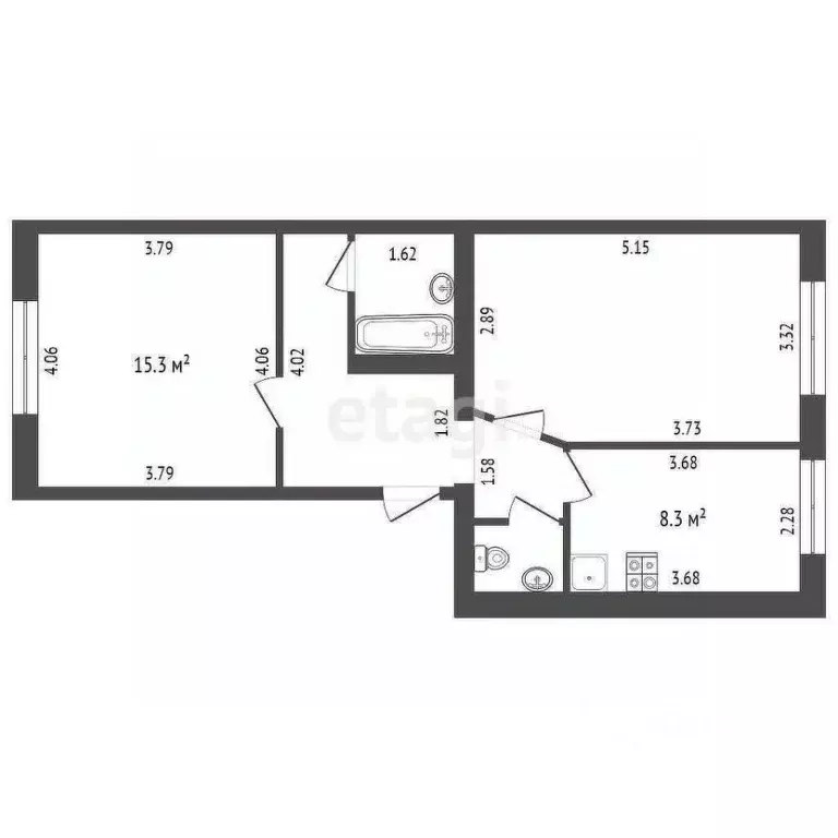 2-к кв. Вологодская область, Харовск ул. Механизаторов, 15 (53.6 м) - Фото 1