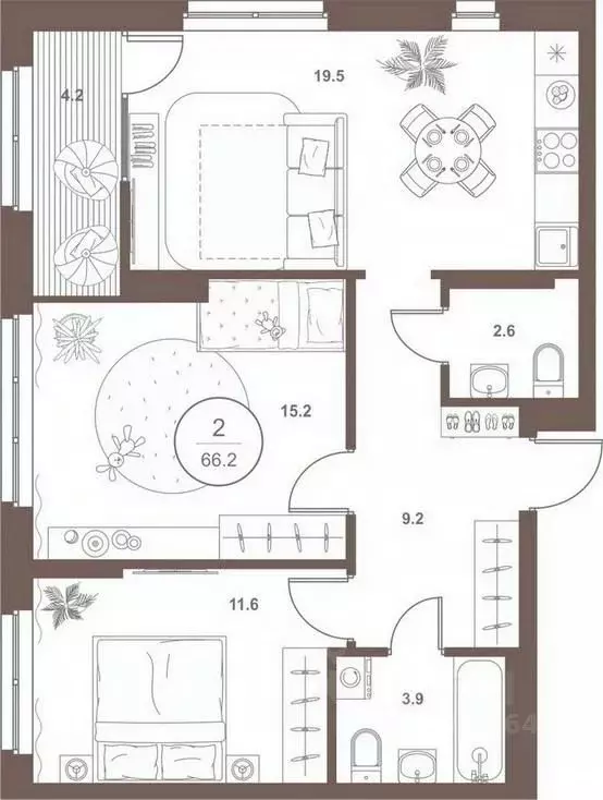 2-к кв. Пензенская область, Пенза Арбеково жилрайон, Дальнее Арбеково ... - Фото 2