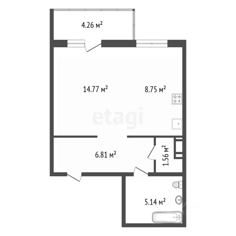 1-к кв. Красноярский край, Красноярск Соколовская ул., 20В (38.3 м) - Фото 1