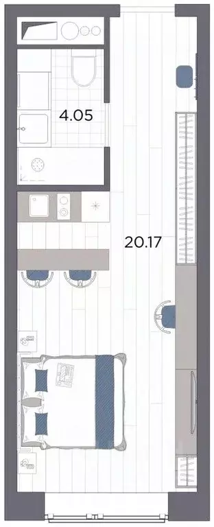 Студия Санкт-Петербург просп. Энергетиков, 8к2 (27.16 м) - Фото 1