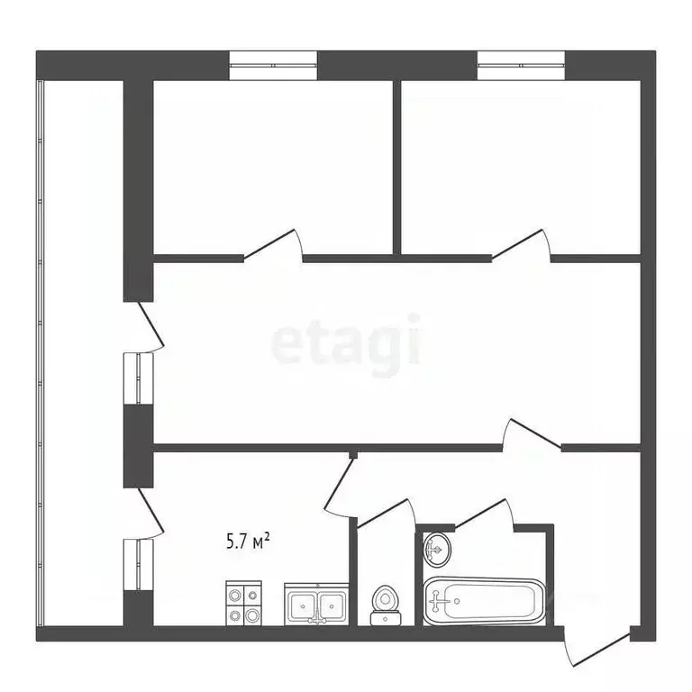 3-к кв. Ростовская область, Таганрог ул. Шаумяна, 21 (54.8 м) - Фото 1