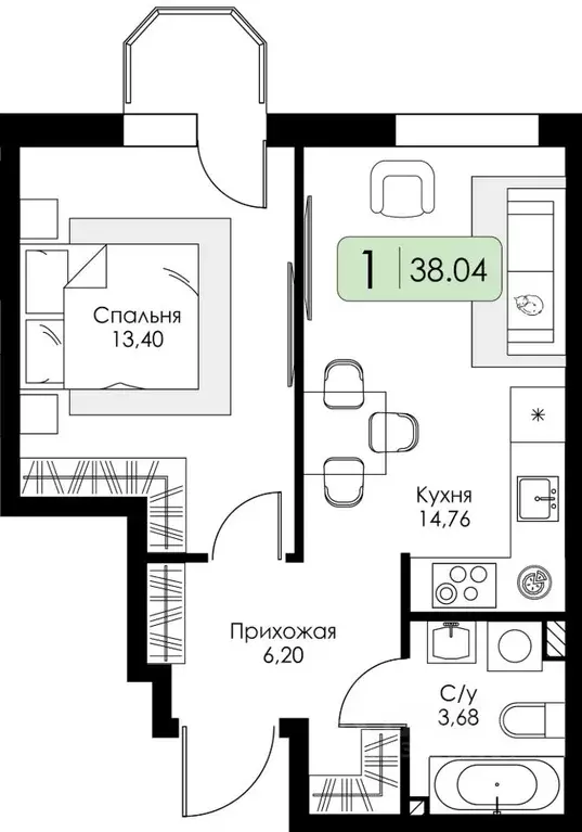 1-к кв. Ленинградская область, Всеволожский район, Романовское с/пос, ... - Фото 1